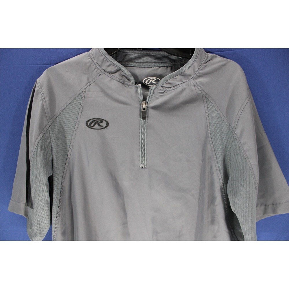 NWT Rawlings Baseball Short Sleeve Pullover‎ Polyester Gray Size Small